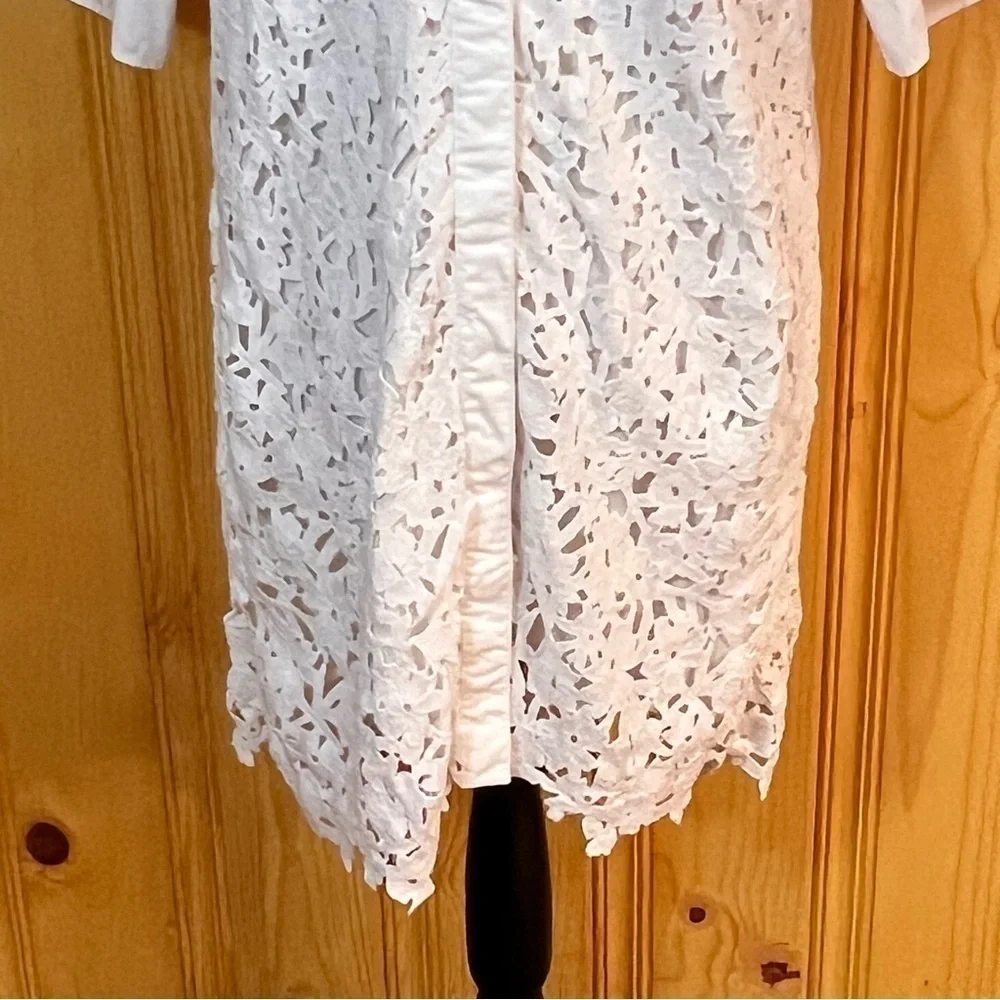 COS Broderie Anglaise White Shirt Dress Sz-4
